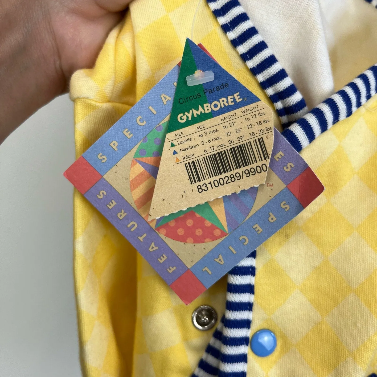 Vintage Gymboree Juggling Clowns Snap Up Jacket Layette/Newborn NWT