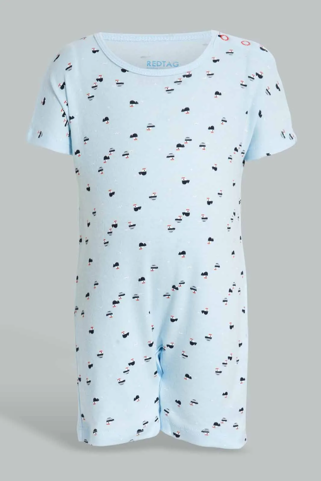 White And Blue Boat Romper For Babies (Pack of 2)