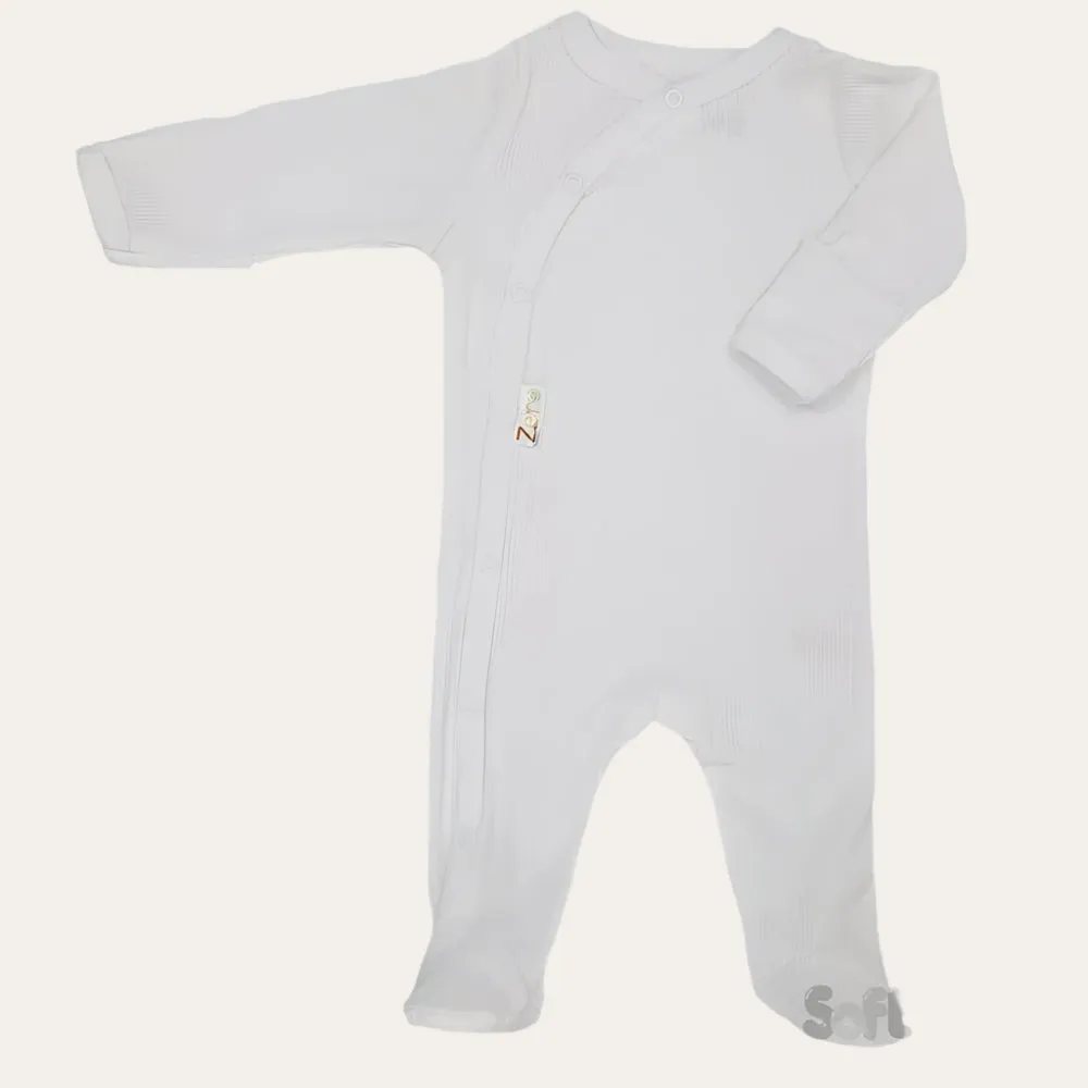 White Ribbed Sleepsuit