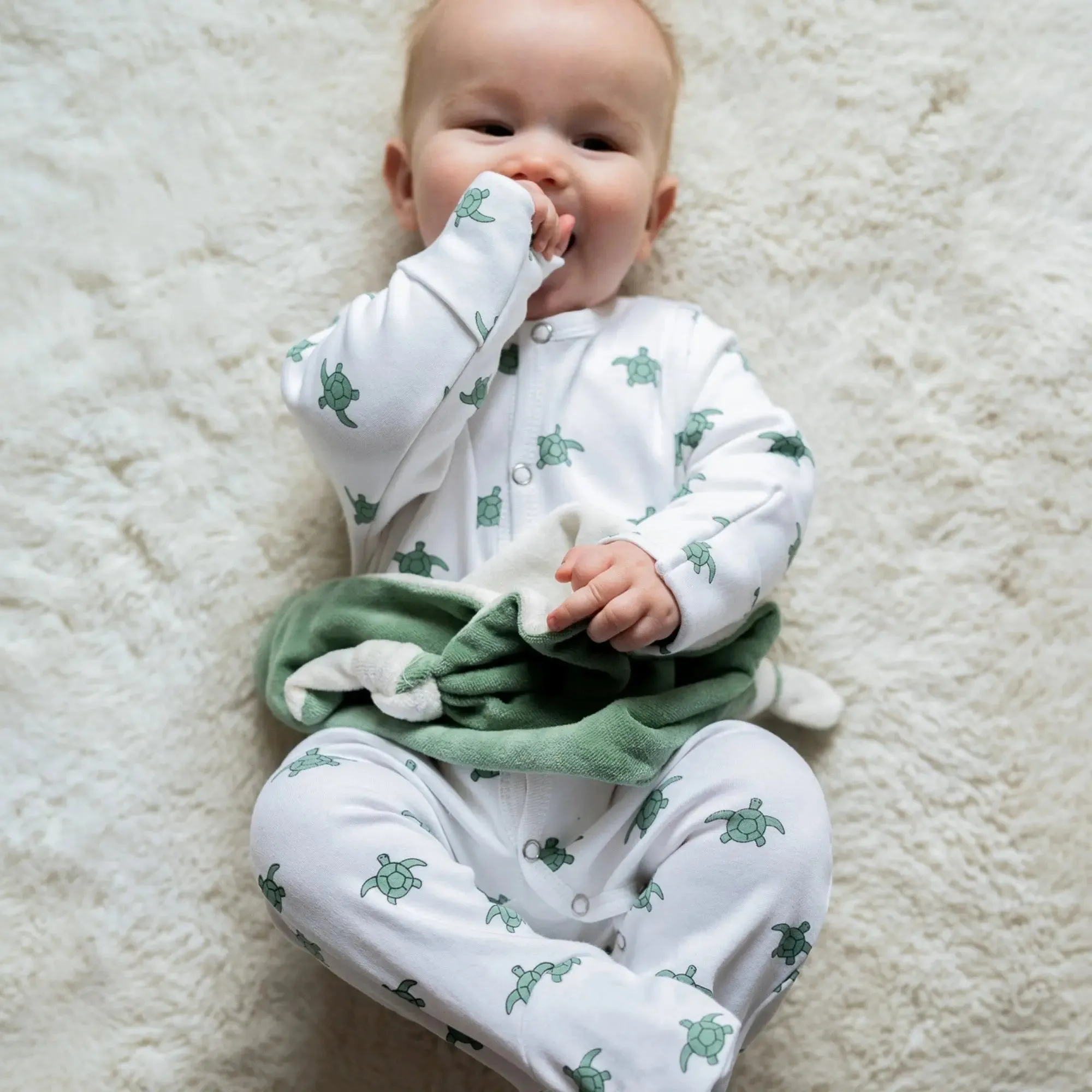 Winter Sleepsuit With Padded Sleeves (2pk) - Turtle